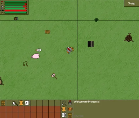 Zone lines, items and a Sleep button in the June 29, 2017 build