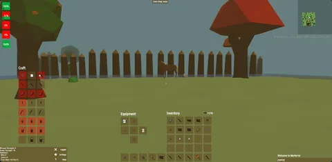 The crafting and inventory window from December 2018