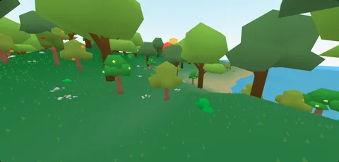 A forested hillside running down to a sandy coast, from the August 2025 previews