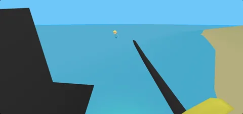 A player swimming out in open water