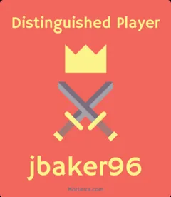 The Distinguished Player card for jbaker96